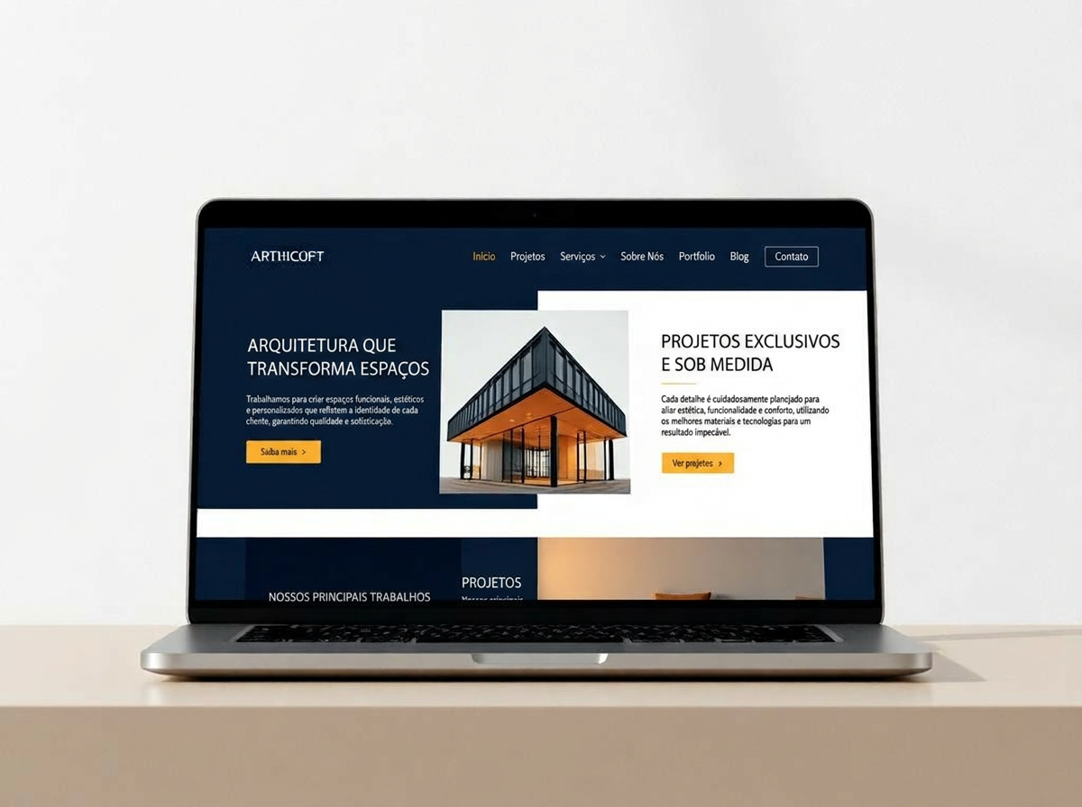 Mockup de site para Arquitetura