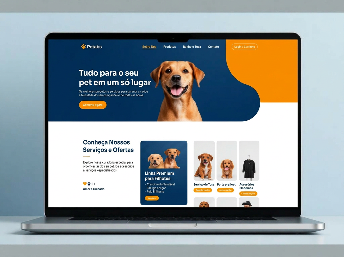 Mockup de site para Pet Shop
