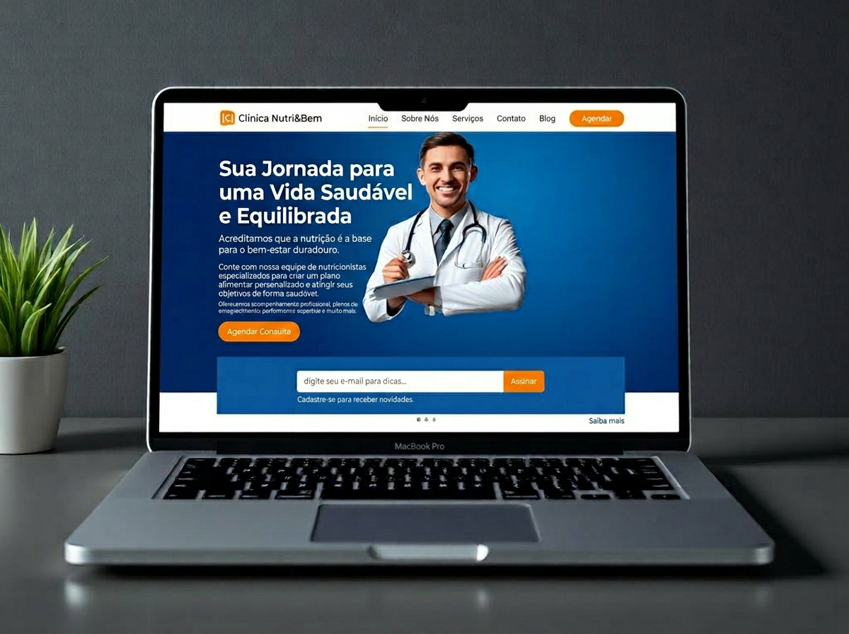 Mockup de site para Saúde & Bem-estar